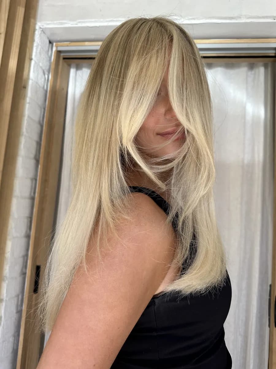 Soft blonde layers with a healthy finish